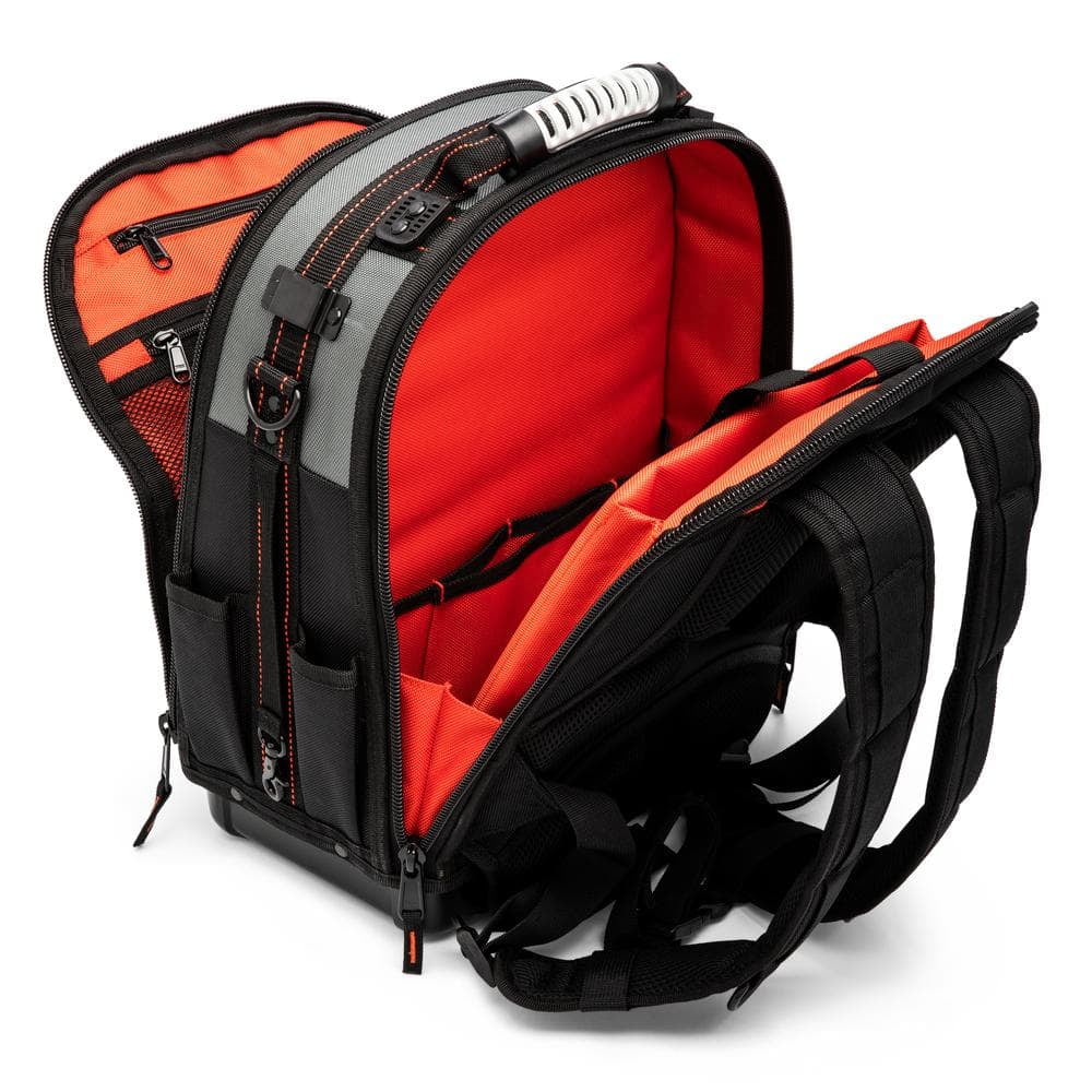 14 in. Tradesman Tool Backpack – Heavy-Duty 1680D Polyester with 43 Pockets