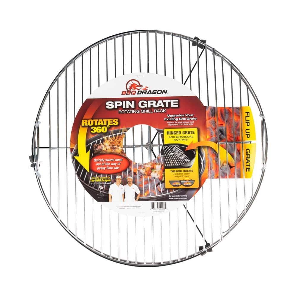Spin Grate Rotating Grate for 22" Kettle Grills – Heavy-Duty Nickel-Plated Steel BBQ Grill Grate Replacement