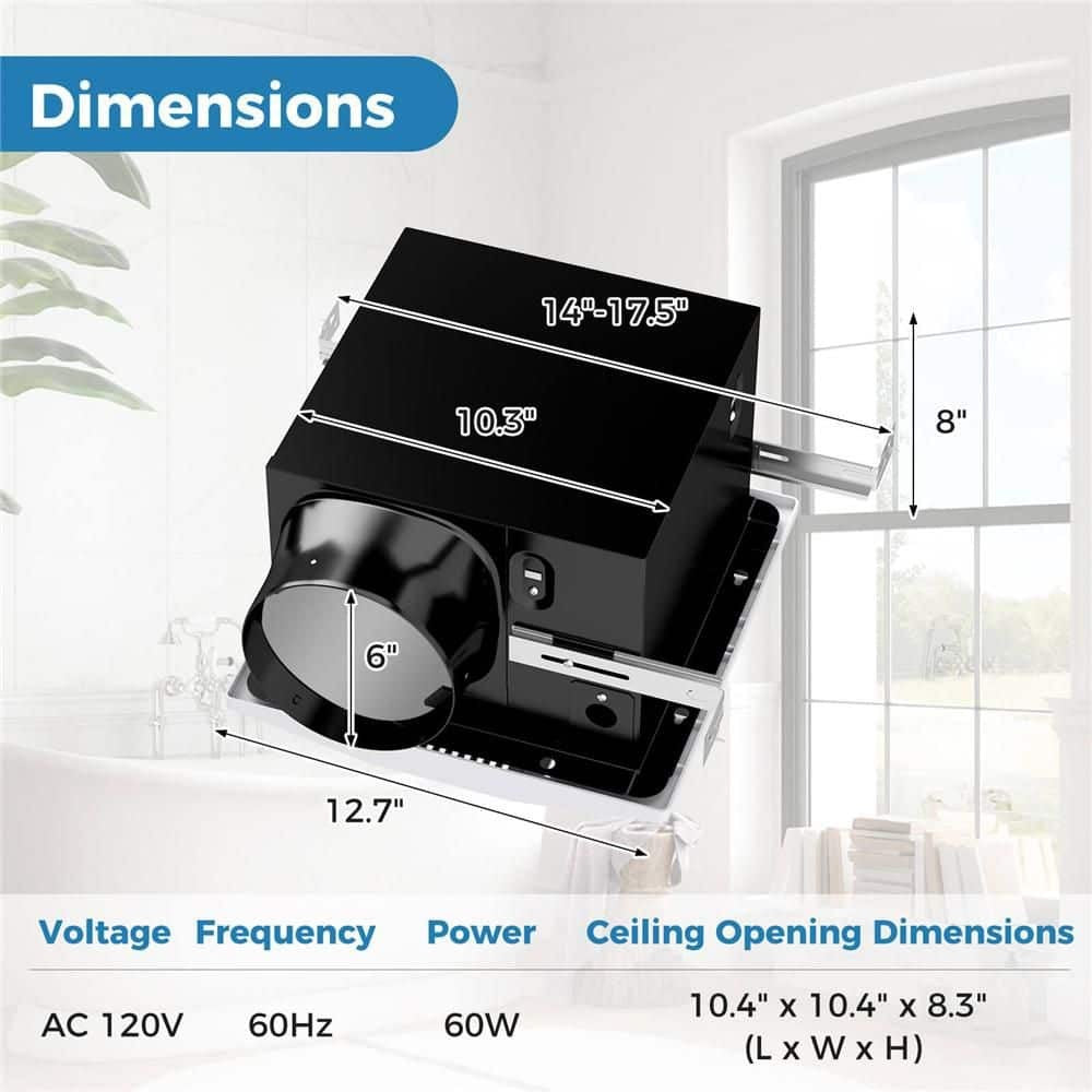 200 CFM Quiet Bathroom Exhaust Fan – Energy Star Ceiling Mount Ventilation for 200 Sq. Ft.