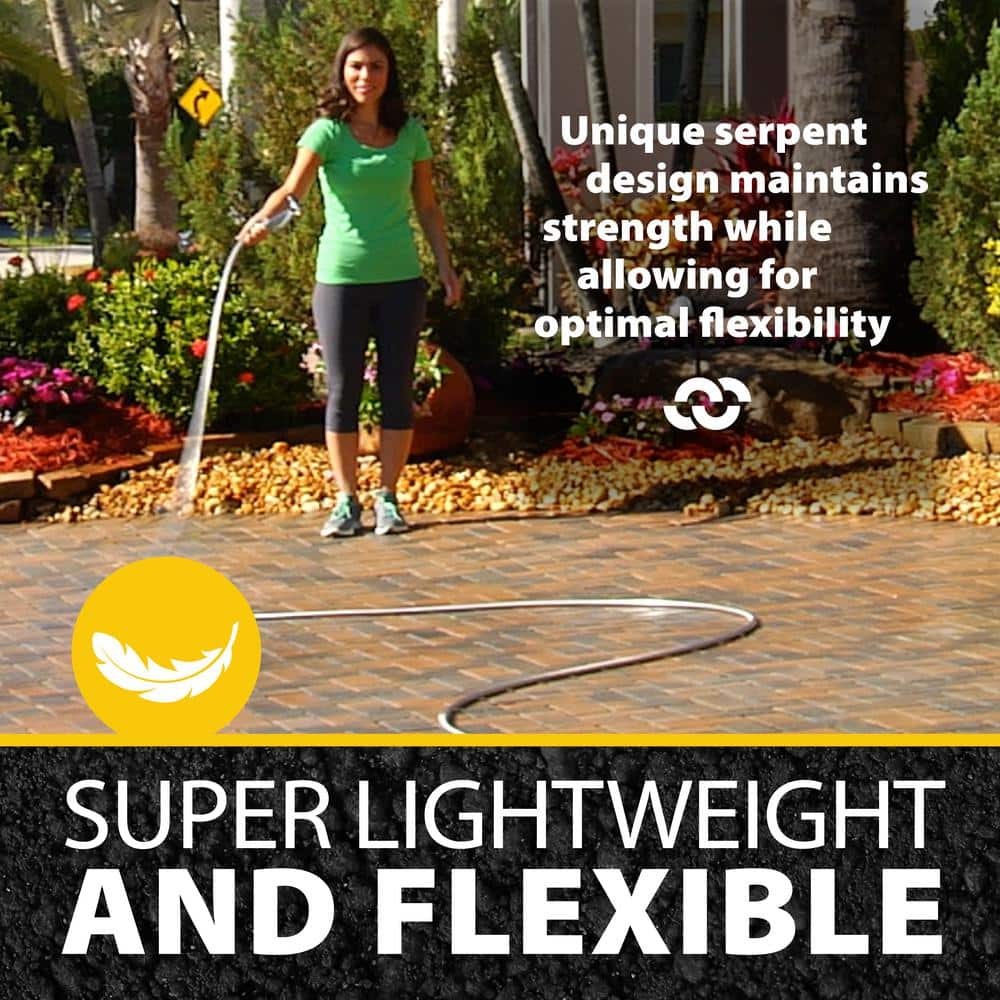 5/8 in. Dia. x 75 ft. Heavy-Duty Stainless Steel Garden Hose – Kink-Free, Weatherproof, Lightweight
