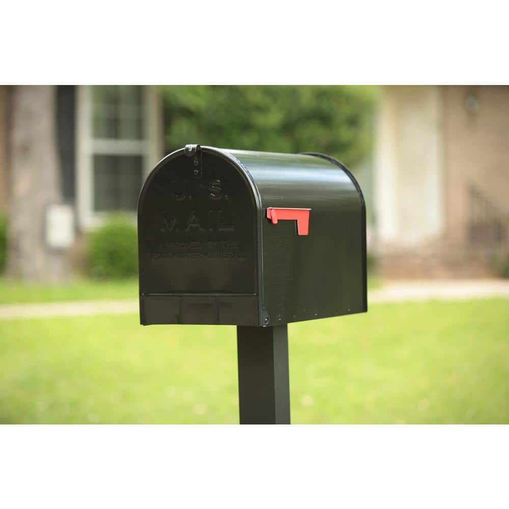 Stanley Extra Large Black Steel Post Mount Mailbox – Rust Resistant & Durable