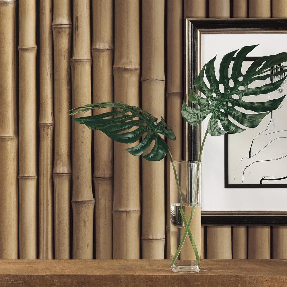 Bamboo Peel and Stick Wallpaper | Removable Vinyl Wall Covering | 28.18 Sq. Ft. Roll