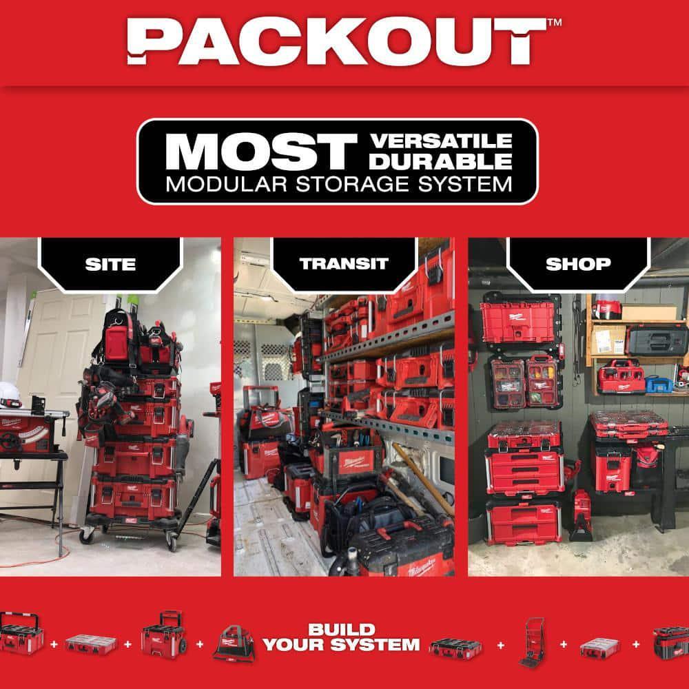 Milwaukee PACKOUT 20" Modular Tool Bag Tote – 32 Pockets, Molded Handle & Impact-Resistant Base
