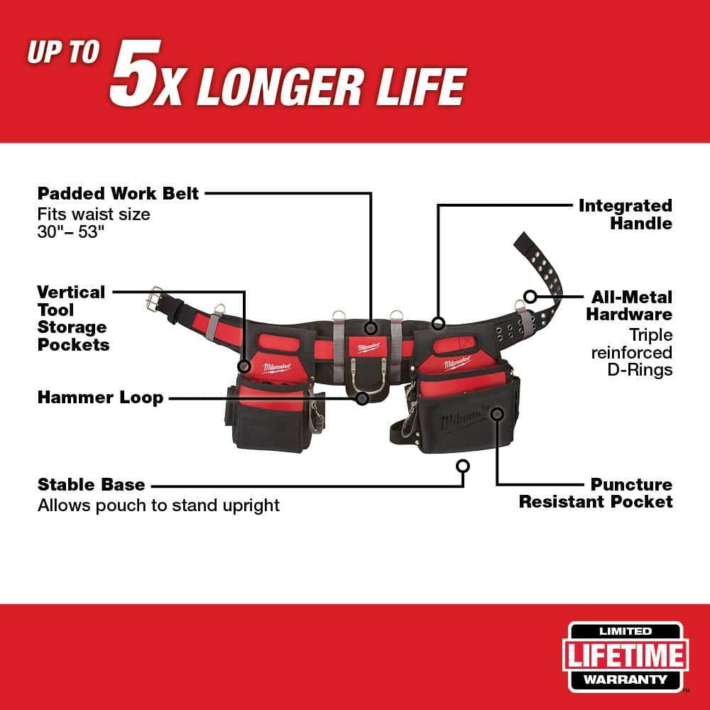 Electricians Adjustable Work Waist Tool Belt with X-Large Padded Rig | 29 Pockets, Heavy-Duty Nylon