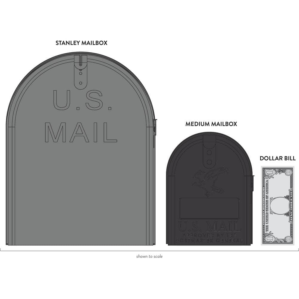 Stanley Extra Large Black Steel Post Mount Mailbox – Rust Resistant & Durable