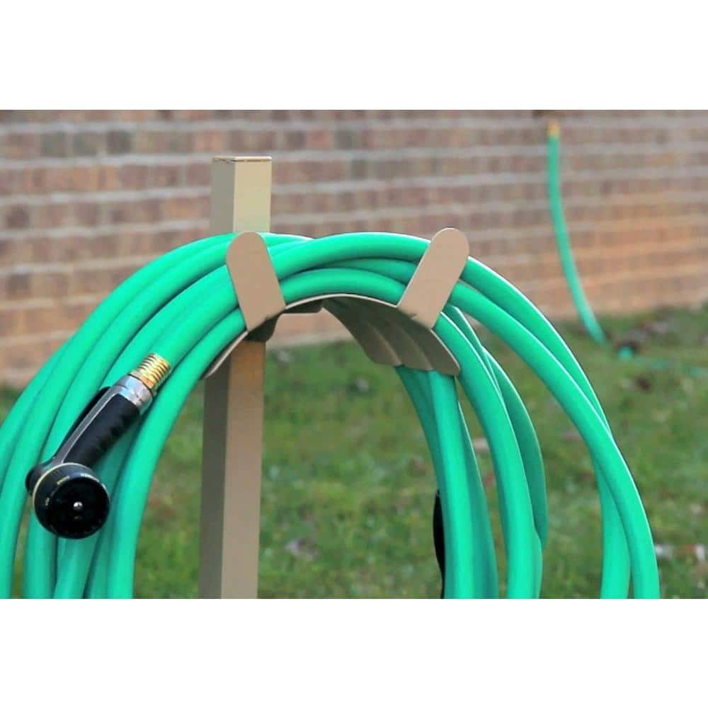150 Ft. Beige Steel Hose Stand with Spigot | Garden Hose Reel Model 693-2