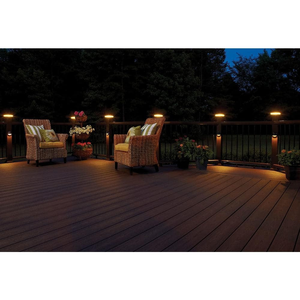 Flush Deck Light with Trim Ring | Simply Brown (2-Pack) | Warm LED Outdoor Lighting