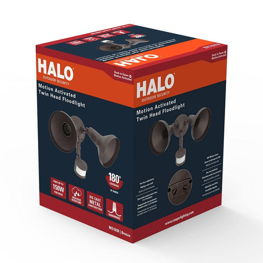 180° Bronze Motion Sensor Outdoor Security Flood Light with Dual Lamps