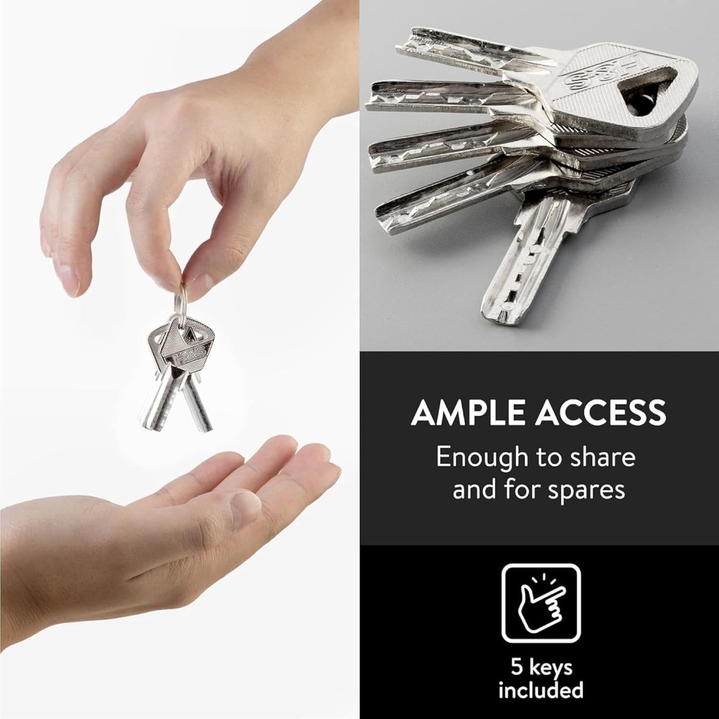 Heavy Duty 60mm Security Padlock with 5 Keys | Weatherproof Alloy Steel Lock