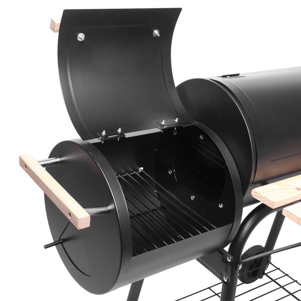 Winado 44" Portable Steel BBQ Grill & Offset Smoker Combo with Wheels