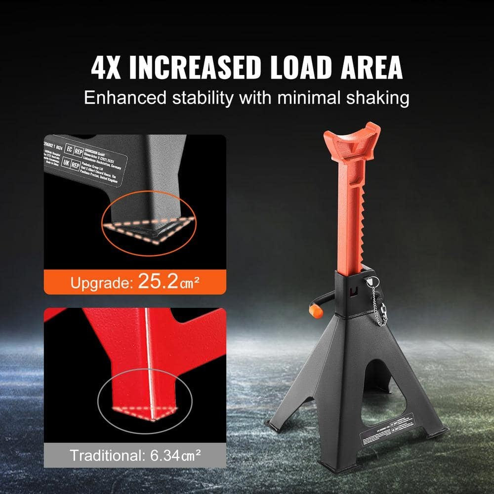 6 Ton (13,000 lbs.) Car Jack Stands – Adjustable 14.2-23 in. Height, Double Locking for SUV, Pickup, UTV/ATV