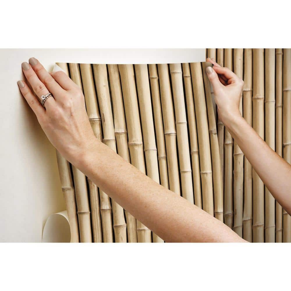 Bamboo Peel and Stick Wallpaper | Removable Vinyl Wall Covering | 28.18 Sq. Ft. Roll