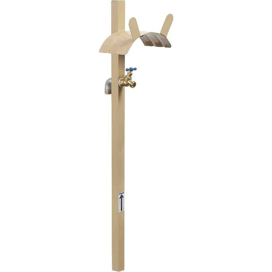150 Ft. Beige Steel Hose Stand with Spigot | Garden Hose Reel Model 693-2