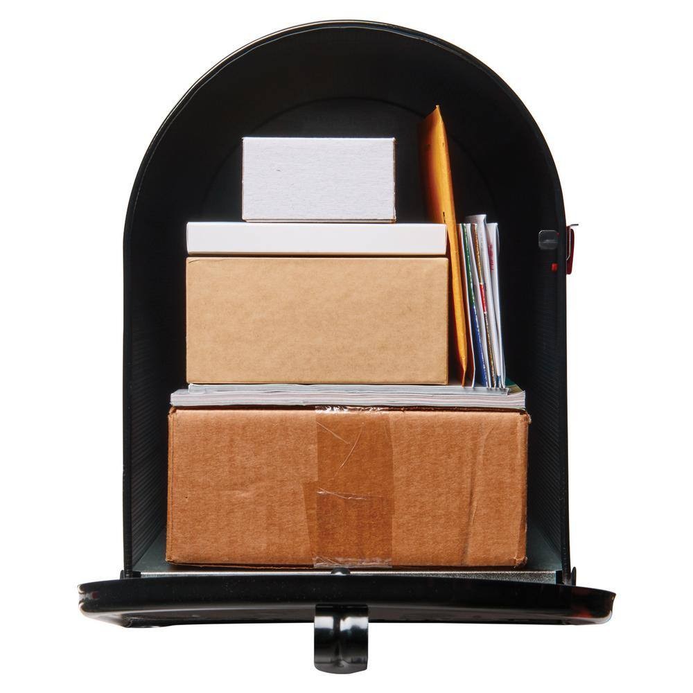 Stanley Extra Large Black Steel Post Mount Mailbox – Rust Resistant & Durable