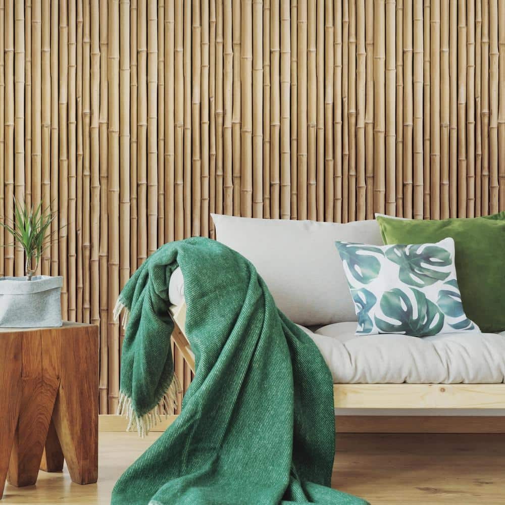 Bamboo Peel and Stick Wallpaper | Removable Vinyl Wall Covering | 28.18 Sq. Ft. Roll