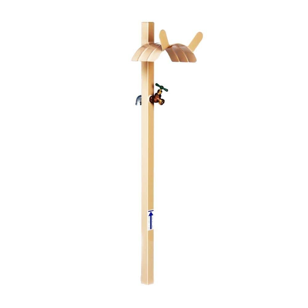 150 Ft. Beige Steel Hose Stand with Spigot | Garden Hose Reel Model 693-2