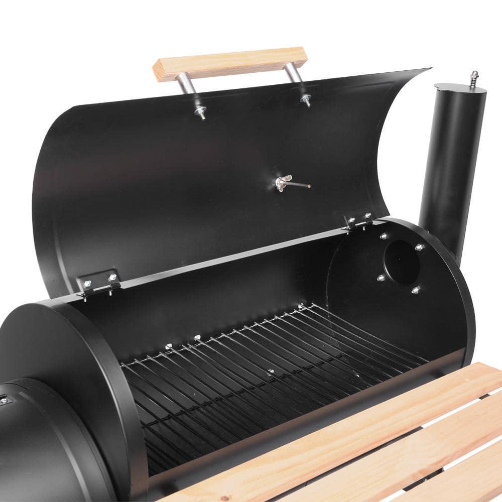 Winado 44" Portable Steel BBQ Grill & Offset Smoker Combo with Wheels