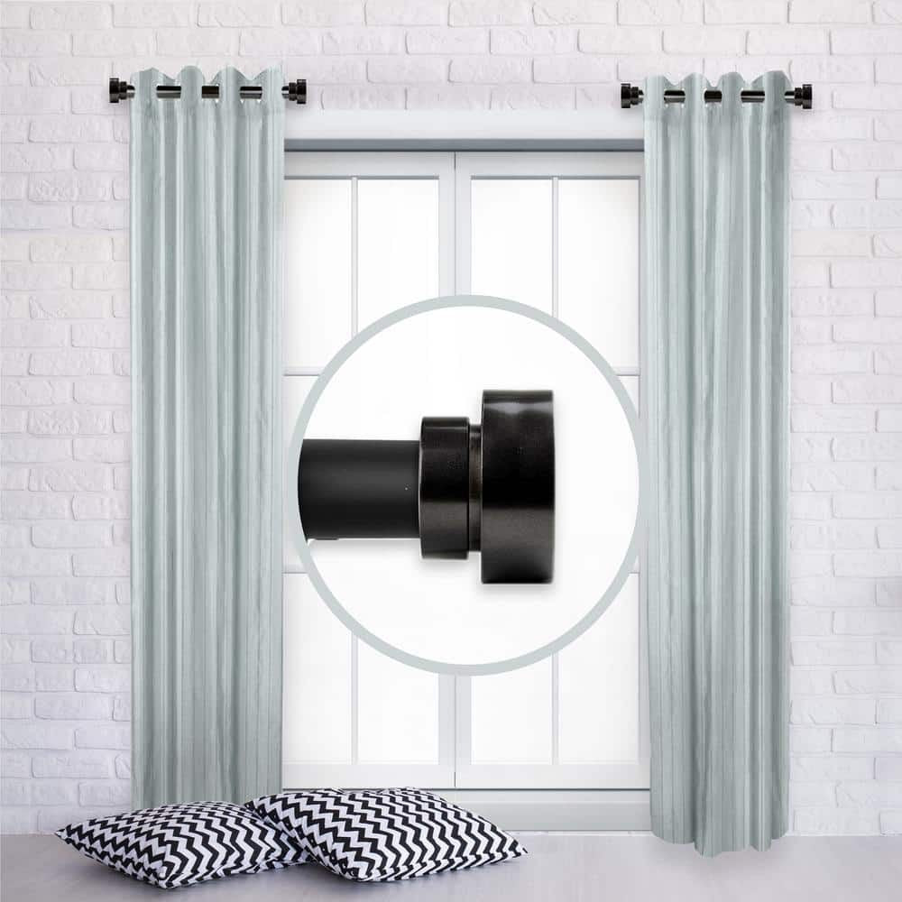 12–20 Inch Adjustable Single Curtain Rod (Set of 2) – Black | Side Mount | Steel Construction
