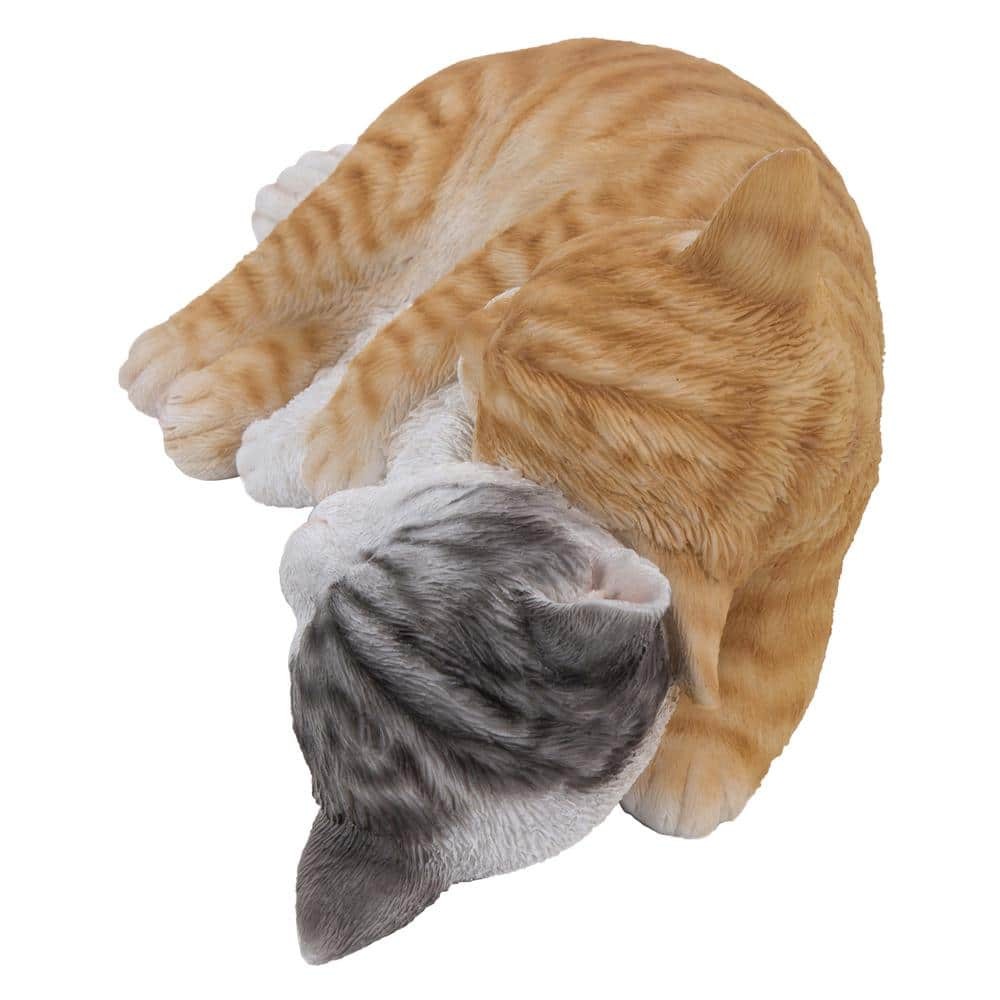 Sleeping Tabby Cats Statue | Polyresin Indoor/Outdoor Figurine | Model 87757-K