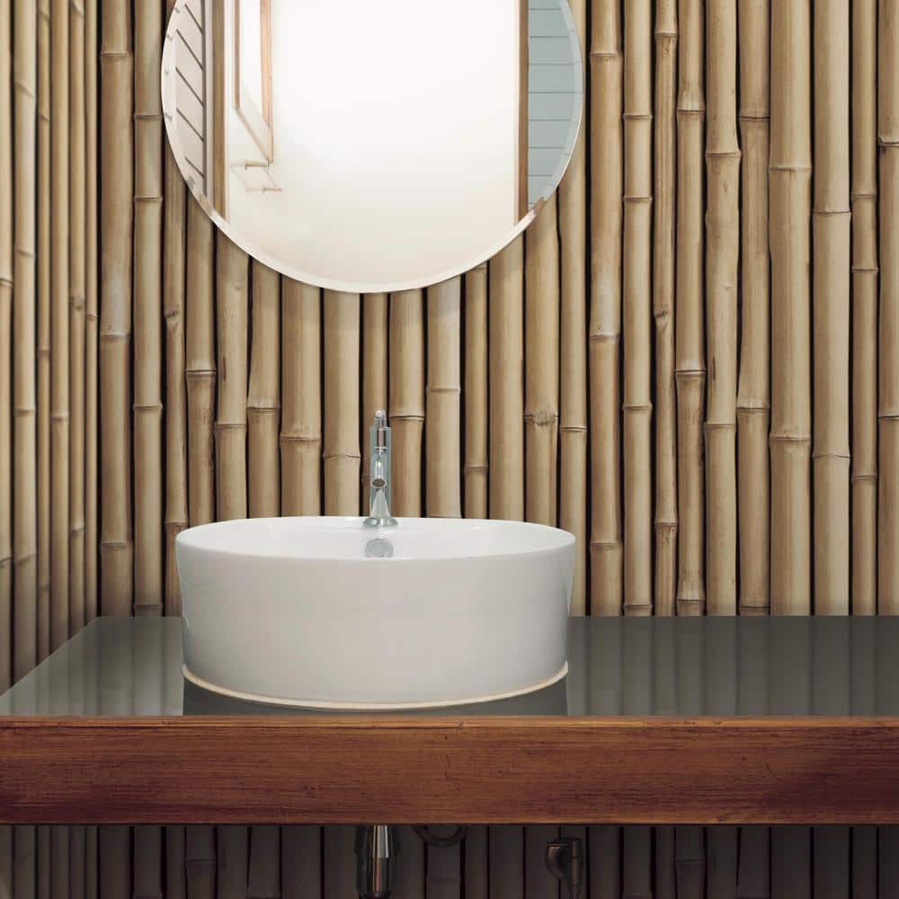 Bamboo Peel and Stick Wallpaper | Removable Vinyl Wall Covering | 28.18 Sq. Ft. Roll