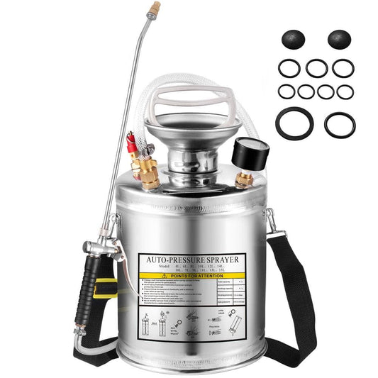 Stainless Steel Handheld Pump Sprayer – 1 Gal for Gardening, Pest Control & Outdoor Cleaning