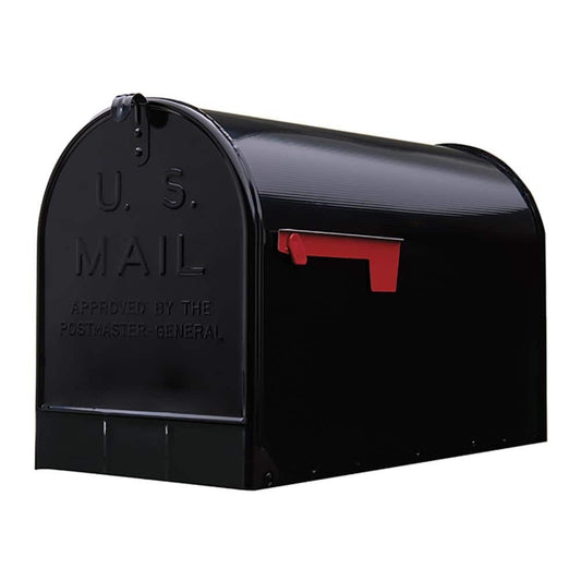 Stanley Extra Large Black Steel Post Mount Mailbox – Rust Resistant & Durable