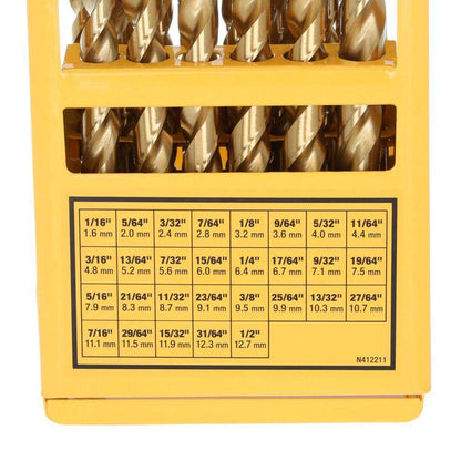 DEWALT Titanium Nitride Coated Pilot Point Drill Bit Set – Brad Point Drill Bits for Wood, Metal & PVC