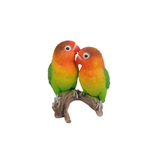 Lovebird Parrots on Branch Resin Statue – Indoor & Outdoor Garden Decor Figurine