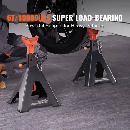 6 Ton (13,000 lbs.) Car Jack Stands – Adjustable 14.2-23 in. Height, Double Locking for SUV, Pickup, UTV/ATV