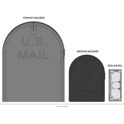 Stanley Extra Large Black Steel Post Mount Mailbox – Rust Resistant & Durable