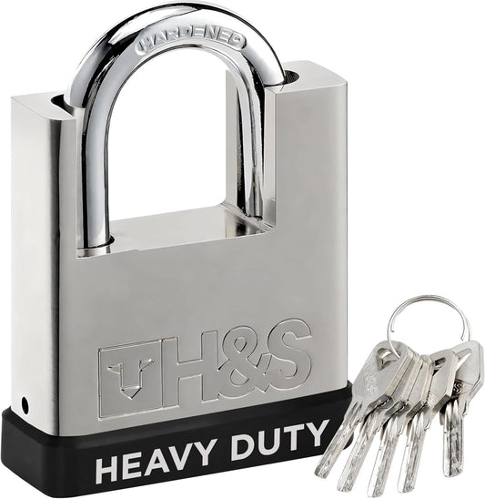 Heavy Duty 60mm Security Padlock with 5 Keys | Weatherproof Alloy Steel Lock