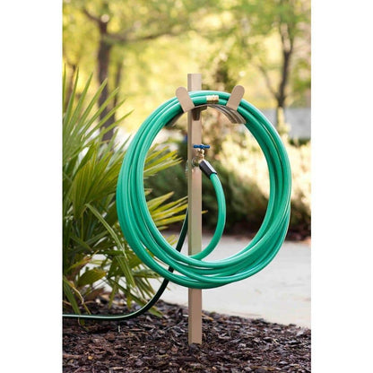 150 Ft. Beige Steel Hose Stand with Spigot | Garden Hose Reel Model 693-2