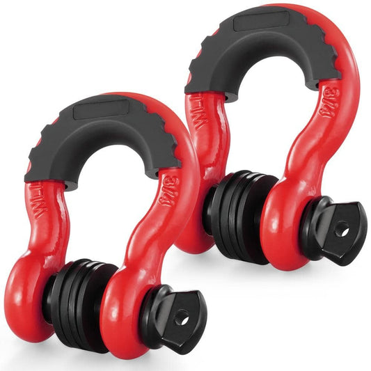 2 Pack 3/4" D-Ring Shackles – Alloy Steel, 28.5T Break Strength, Heavy Duty Off-Road Recovery Tow Shackles