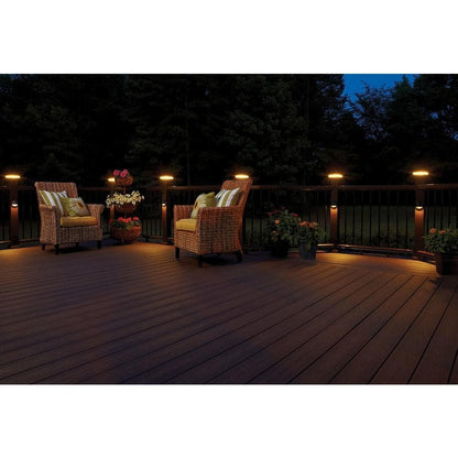 Flush Deck Light with Trim Ring | Simply Brown (2-Pack) | Warm LED Outdoor Lighting