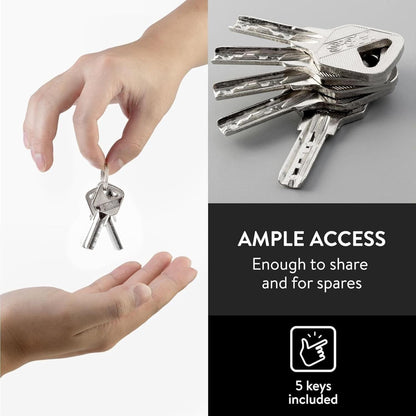 Heavy Duty 60mm Security Padlock with 5 Keys | Weatherproof Alloy Steel Lock