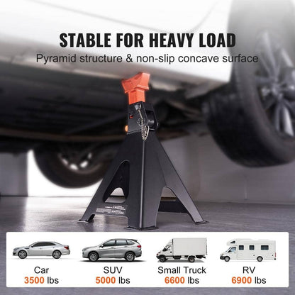 6 Ton (13,000 lbs.) Car Jack Stands – Adjustable 14.2-23 in. Height, Double Locking for SUV, Pickup, UTV/ATV