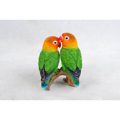Lovebird Parrots on Branch Resin Statue – Indoor & Outdoor Garden Decor Figurine