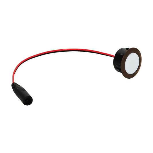 Flush Deck Light with Trim Ring | Simply Brown (2-Pack) | Warm LED Outdoor Lighting
